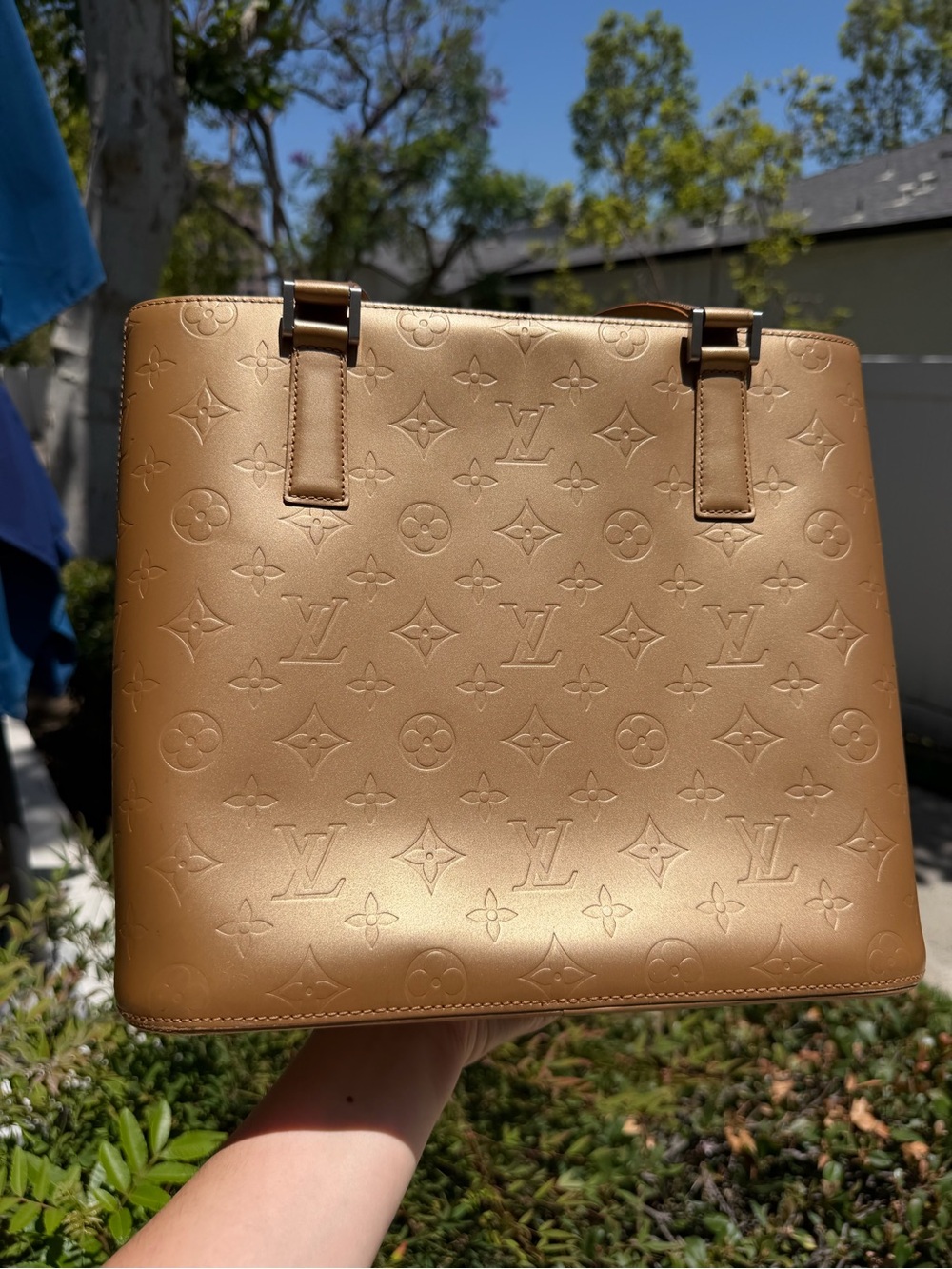 Louis Vuitton Monogram Mat Stockton Tote Bronze Leather Shoulder Bag CA0093 COA - Picture 5 of 17